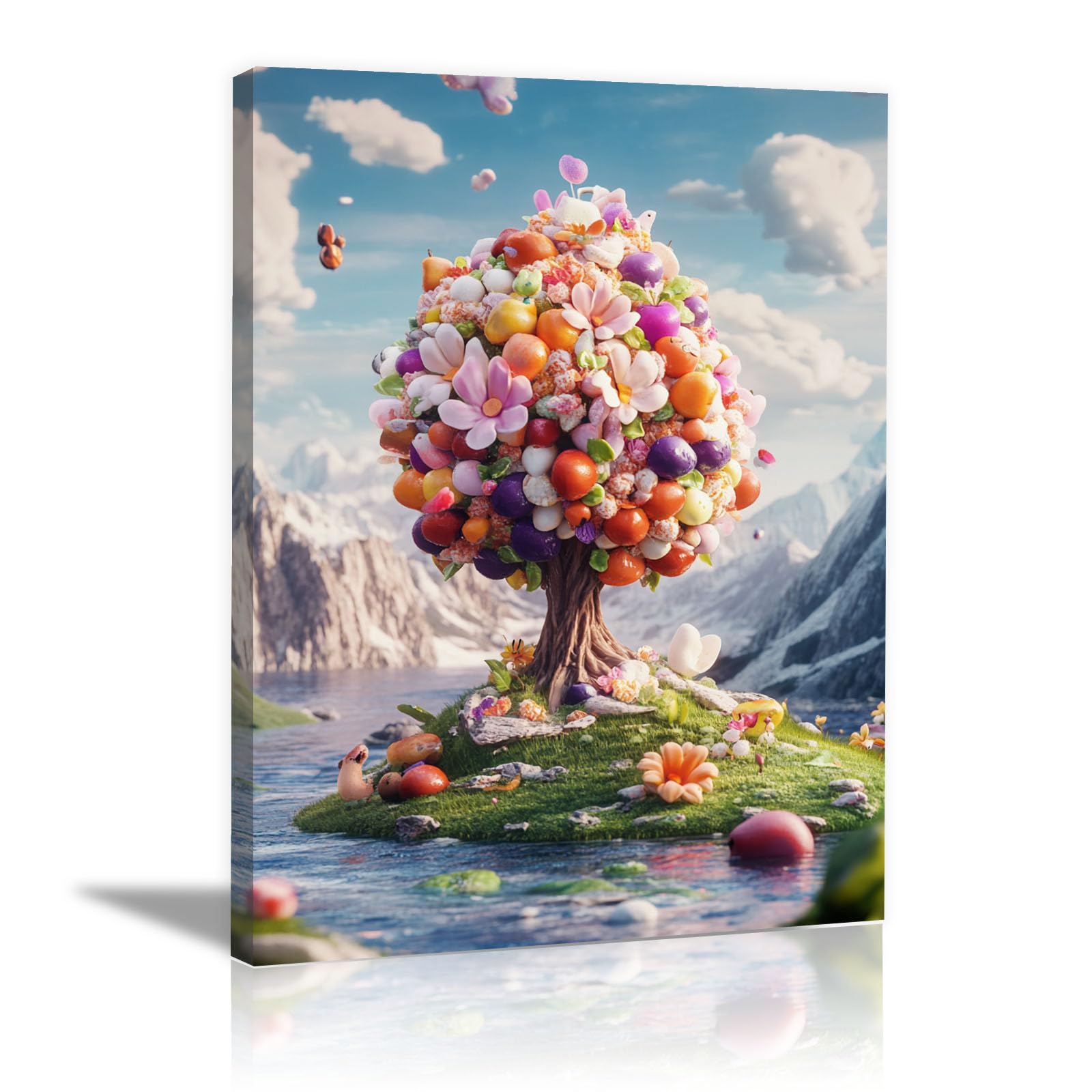 Toile murale Arbre de Vie multicolore grand format pour grand mur - 7