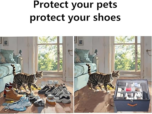 Miniatura 6 de Organizador de zapatos para armario, almacenamiento plegable de zapatos, contenedores ajustables para almacenamiento de zapatos, se adapta a hasta