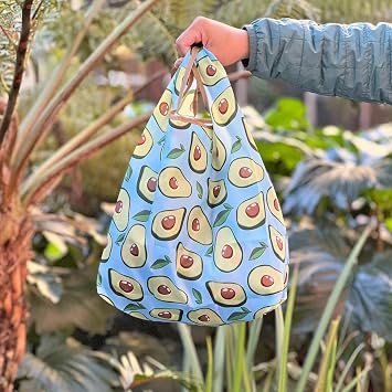 allydrew JoliBag Nylon Reusable Grocery Bag, 2 Pack, Avocados