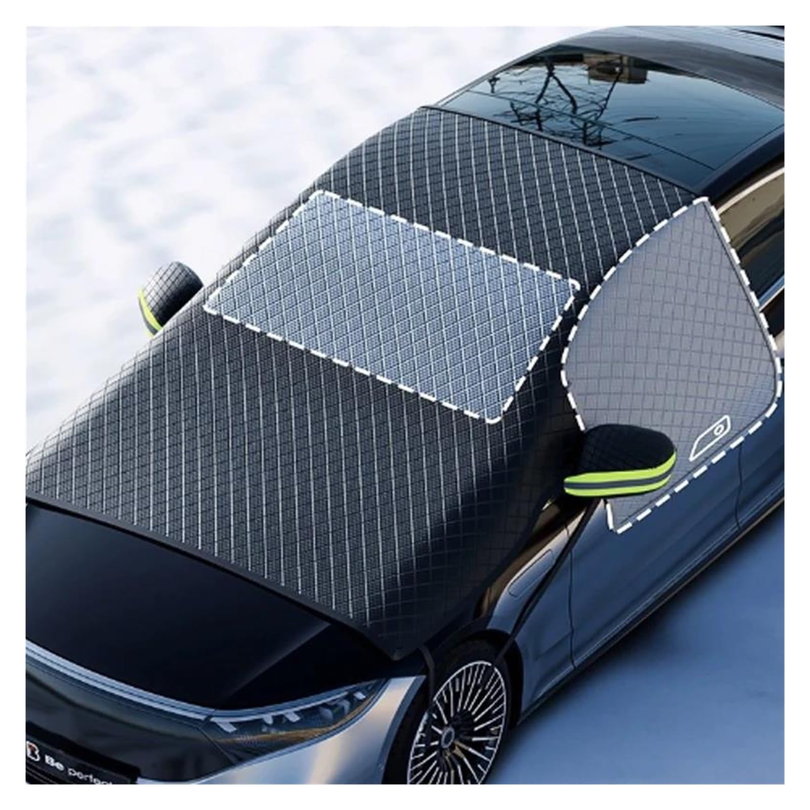 Couverture De Protection Contre La Neige Automobile pour Pare-Brise Avant, Protection D'aspiration Magnétique Anti-Gel Et Anti-Gel, Voiture Housse De Protection La Neige pour Pare-Brise