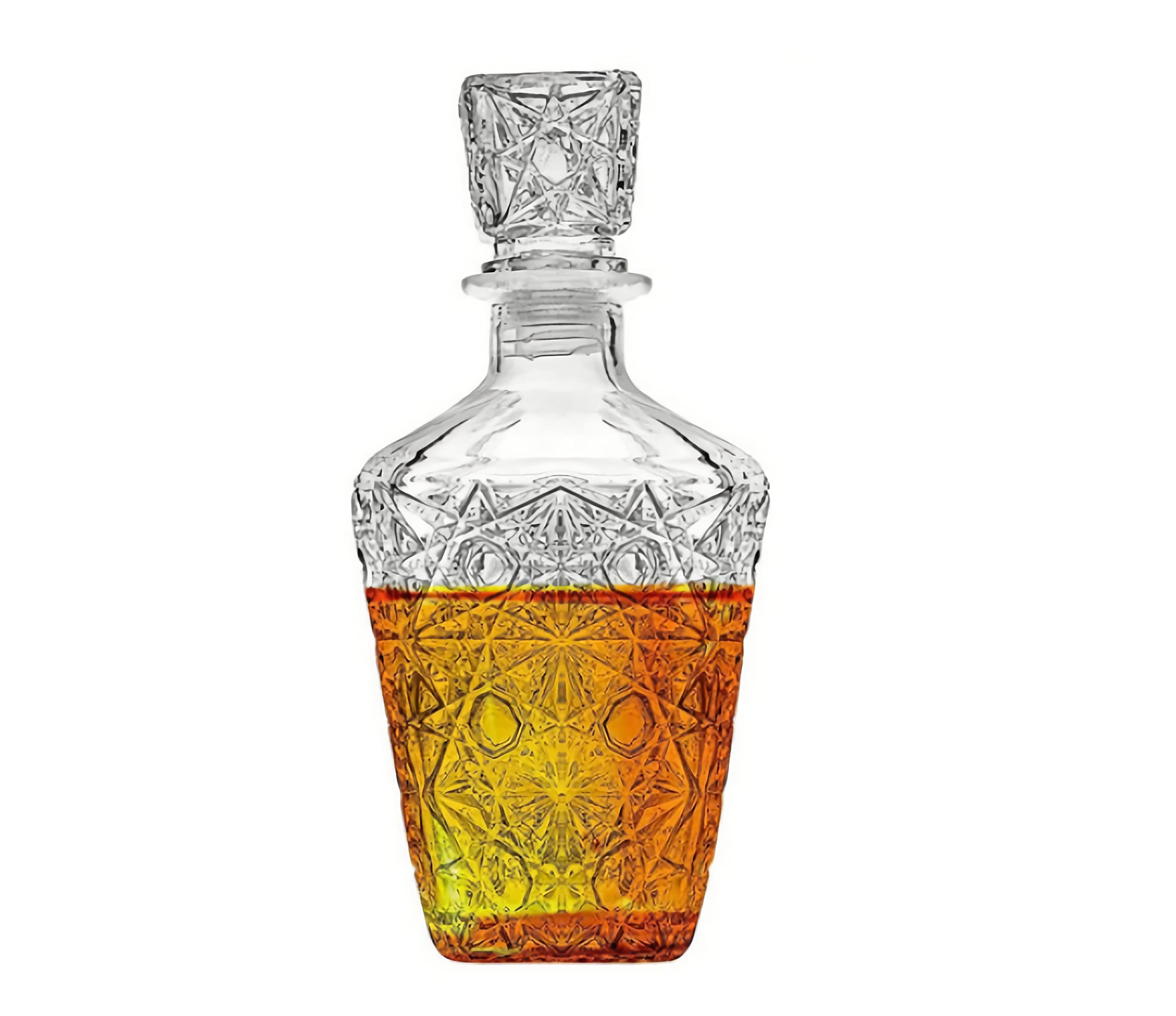 Whiskey-Dekanter Aus Bleifreiem Kristall – 300 Ml, Mit Luftdichtem Glasstopfen – Stilvoll Für Bourbon, Gin & Mehr