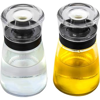 2 Pack Outdoor Camping Oil Dispenser Bottle 160ml Olive Oil and Glass Vinegar Well Sealed for Picnic Kitchen