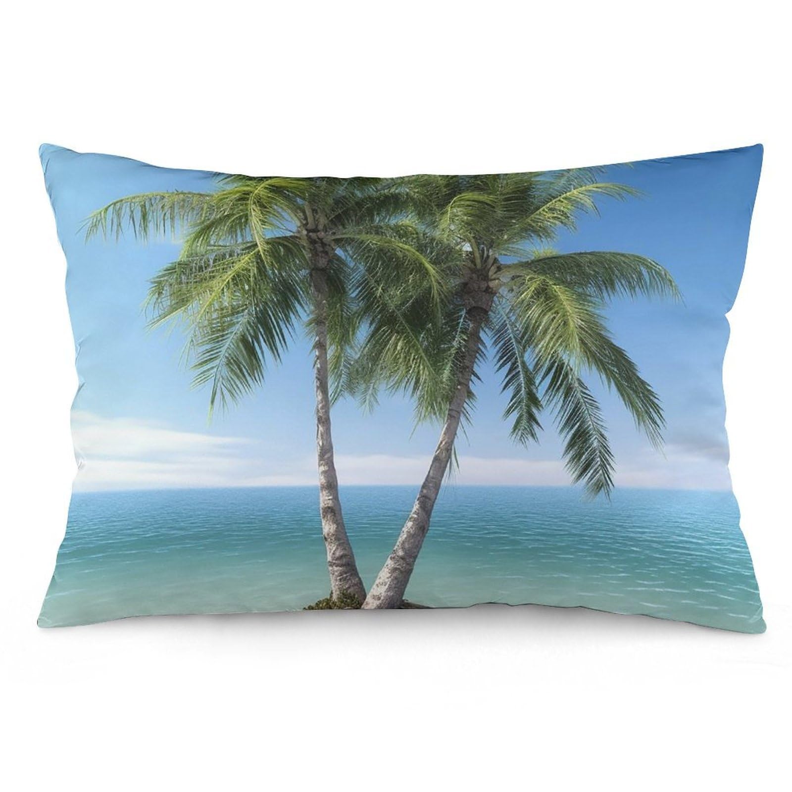 NTVOWPZO 2 Pack Decoration Throw Pillow Covers 12 "x20 Pillowcases Covers Sea Palm Trees Pillowcases Modern Farmhouse Home Decor Sofa Cushions Covers for Couch Bed Living Room