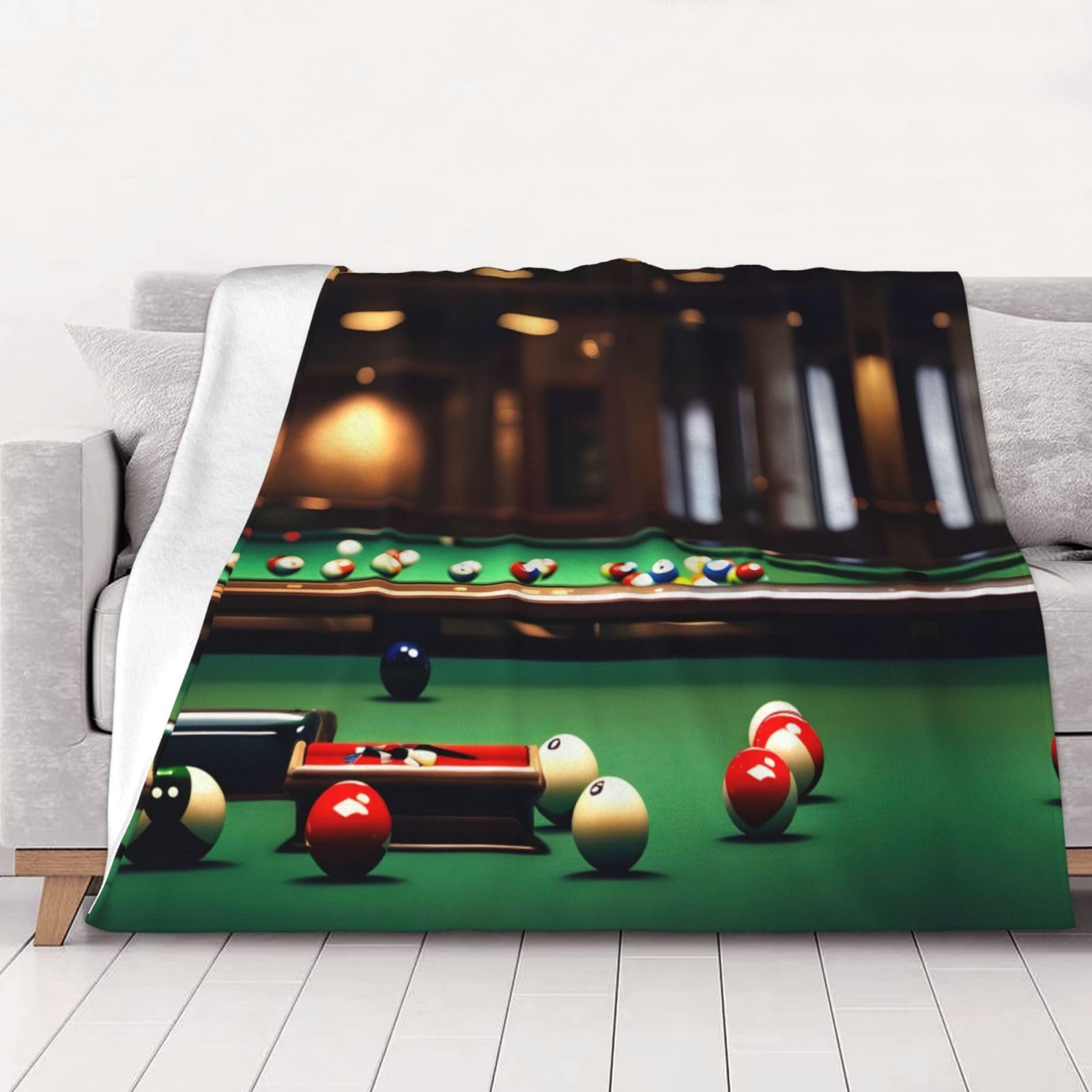 Couverture flanelle super douce imprimé billard plaid canapé chaud