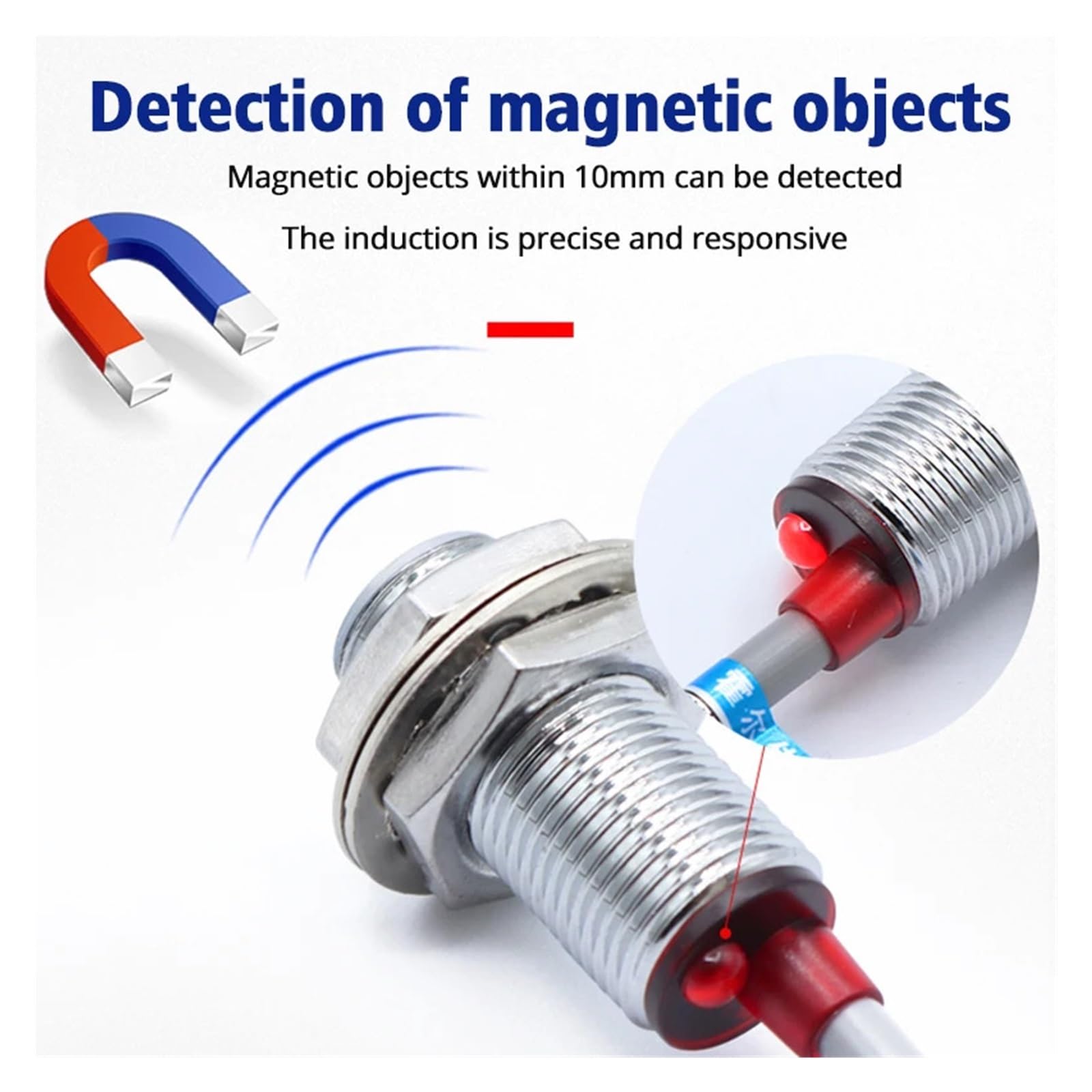 Hall-Schalter -5002 Näherungsinduktions-Magnetpolsensor M8/M12 Normalerweise offen/Normal geschlossen 24 V Hall-Effekt-Näherungssensor