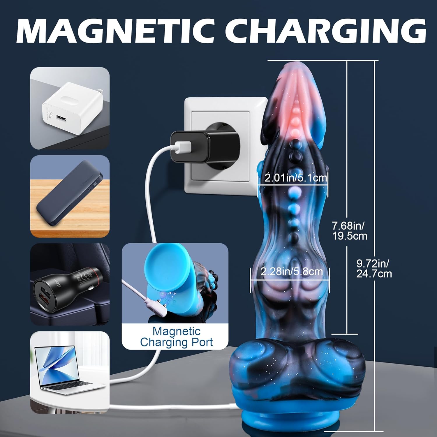 Thrusting Dildo Dragon Monster Dildo - 9.72" Fantasy Horse Dildos with Suction Cup, Dog Knot Dildos Vibrating Huge Thick Anal Toys Silicone with Heating, Adult Toys for Women Men