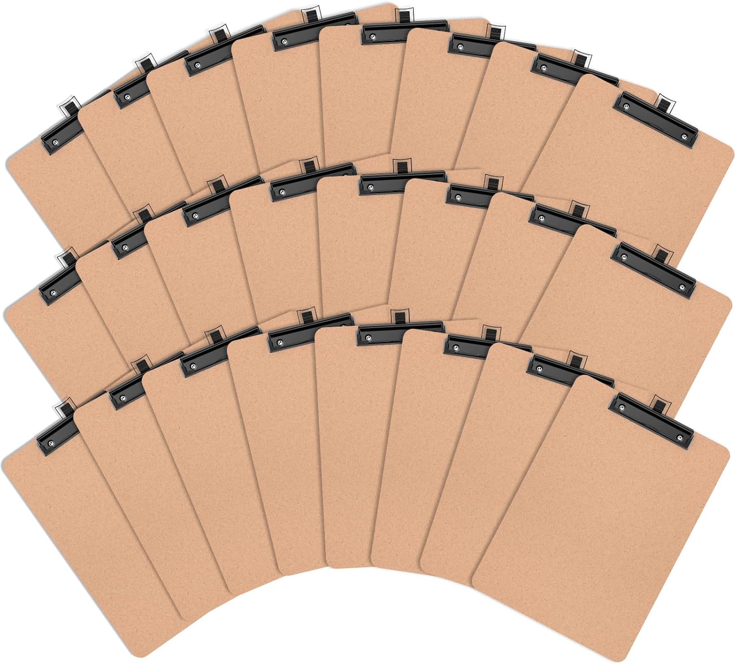 Wood Retro Clipboards, 9 x 12.5'' Letter Size for Classroom, Students, Kid, 8.5 x 11'' Decoration Clip Board with Low Profile Copper Clip, Office & School Supplies(24 Pack)