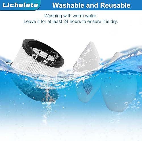 Miniatura 7 de IZ862H Filtro de repuesto Lichelete para aspiradora inalámbrica Shark IZ862H Stratos, incluye 2 filtros de alta eficiencia y 6 paquetes de espuma y