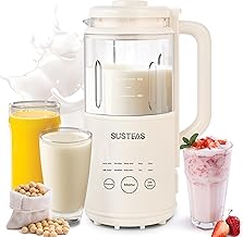 SUSTEAS 10 in 1 Nut Milk Maker Machine, 34oz Soy Milk Maker for Almond/Oat/Soy Milk, Juice, Milkshake, Rice Paste, No Filtering Needed, Almond Cow Milk Machine Maker with Self Cleaning, Beige