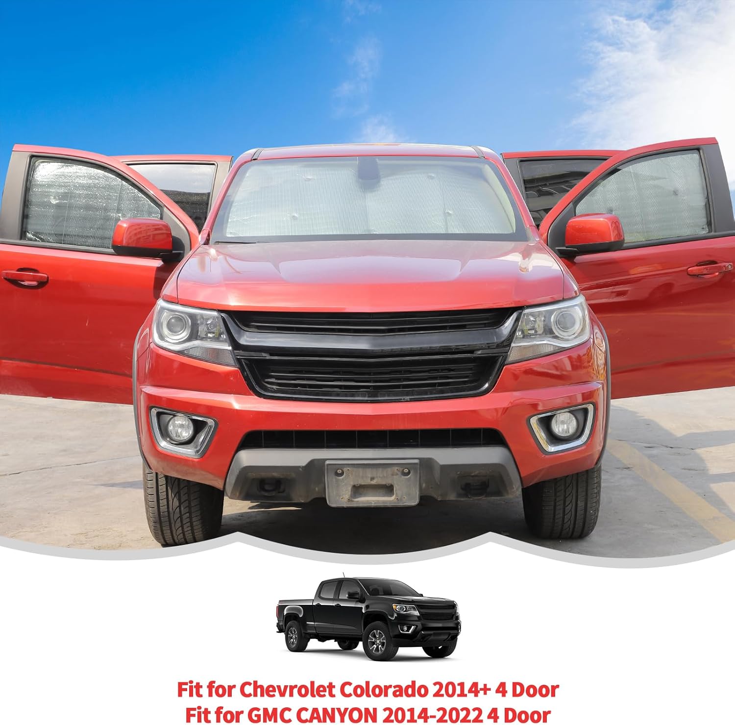 RT-TCZ Windshield Sunshade Sun Shade Heat Shield Window Sun Visor Mat for Chevrolet Colorado 2014-2024,for GMC Canyon 2014-2022 4 Door,6PCS