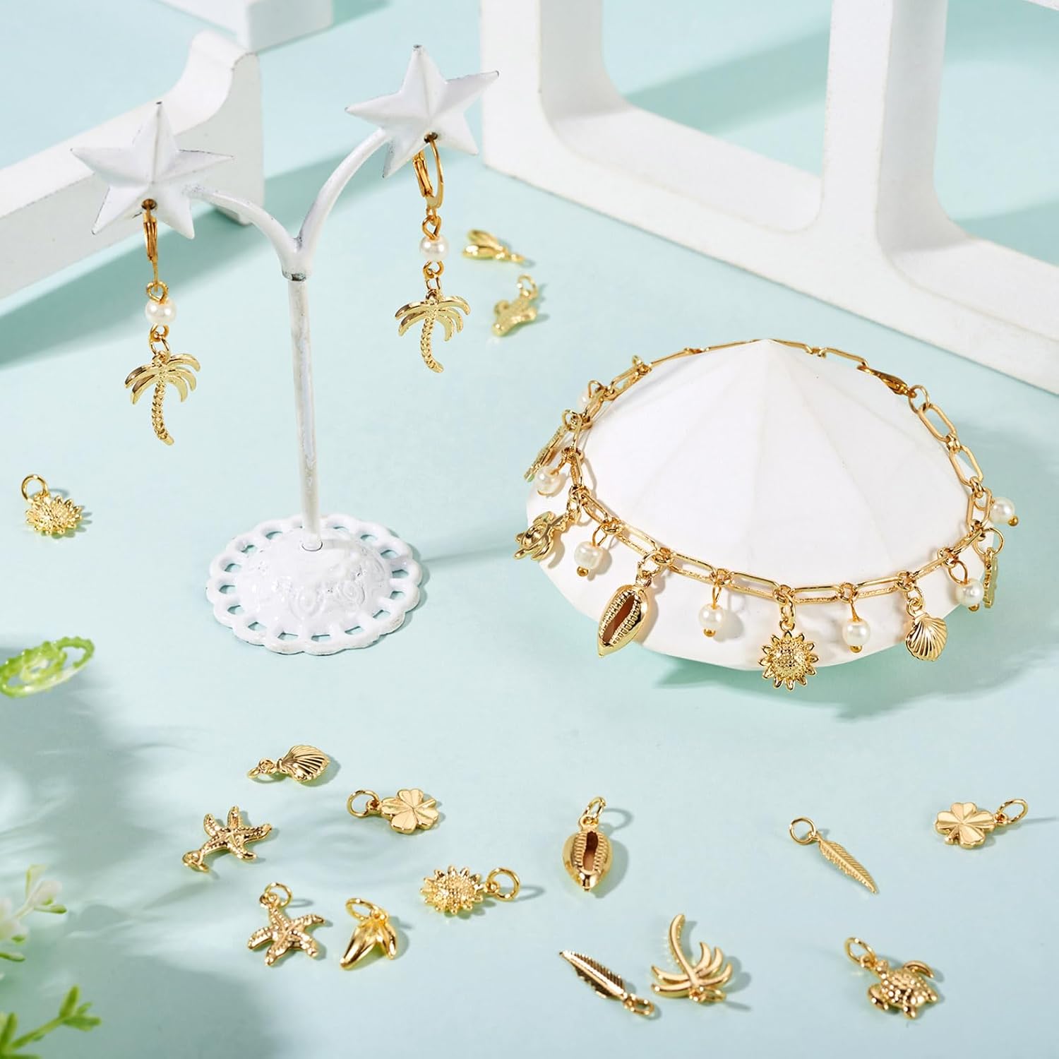 Cheriswelry 20Pcs 18K Real Gold Plated Ocean Animal Charms Metal Brass Summer Beach Pendants 11-16.5mm for Bohemia Jewelry Making DIY Necklace Bracelet Earring - Image 2