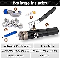 Vista 2 de Kit de Herramientas de Abocardado HVAC – Expansor de Tubos Hidráulico para Tubos de Cobre, Herramienta de Abocardado Compacta con Cortador de Tubos