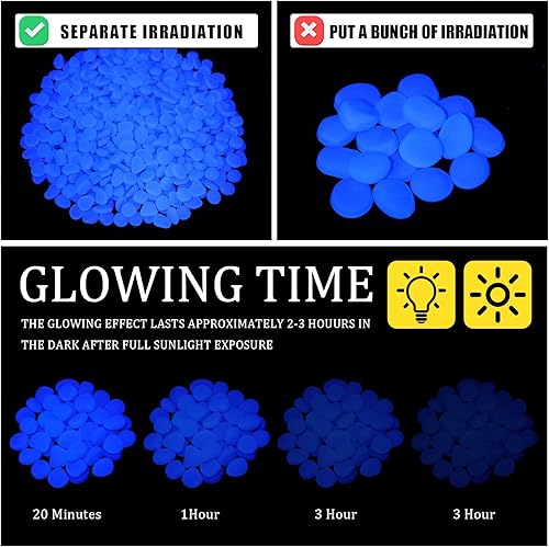 Miniatura 3 de Sasylvia 3000 rocas que brillan en la oscuridad de 1 pulgada, rocas que brillan en la oscuridad, piedras que brillan en la oscuridad, piedras que