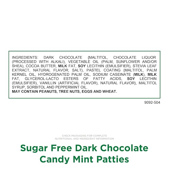 Russell Stover Sugar Free Mint Patties with Stevia, 10 oz. Bag