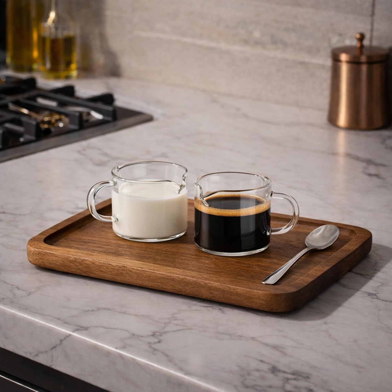 Espresso Cups Set of 2, 4 OZ Espresso Shot Cups - Double Spouts