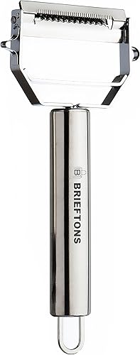 Brieftons Julienne Peeler/Cortador/Cortadora: Serrado de Acero Inoxidable Frutas/Verduras Pelador y Juliana Slicer