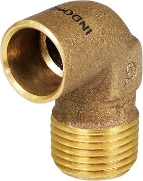 Supply Giant DNOM0012 1/2" Nominal Diameter Cast Brass 90 Degree Elbow with Sweat Socket and Male Threaded Connect