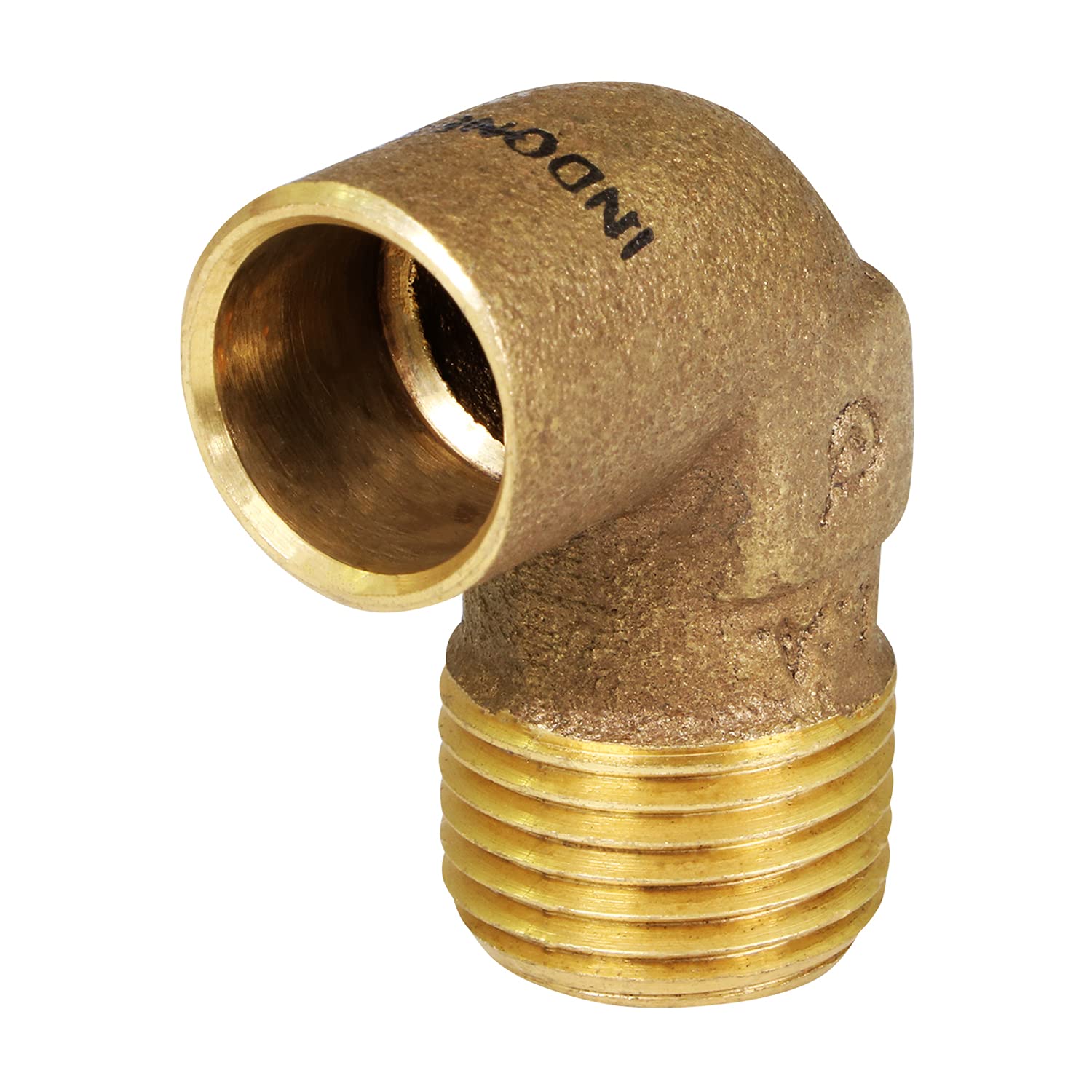 Everflow Supplies CMNL0012-NL - Codo de latón fundido sin plomo, 90 grados con toma de sudor y conexión macho roscada