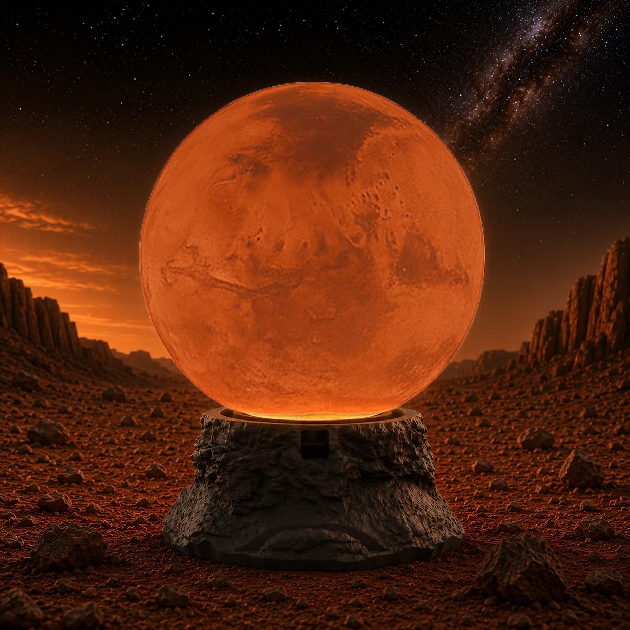 Mars Moon Lamp 3D Printed Red Planet Light – Realistic Mars Texture LED Night Light, Space Astronomy Decor Lamp | Gift for Kids Adults, Astronomy Lovers, Teachers & Space Enthusiasts