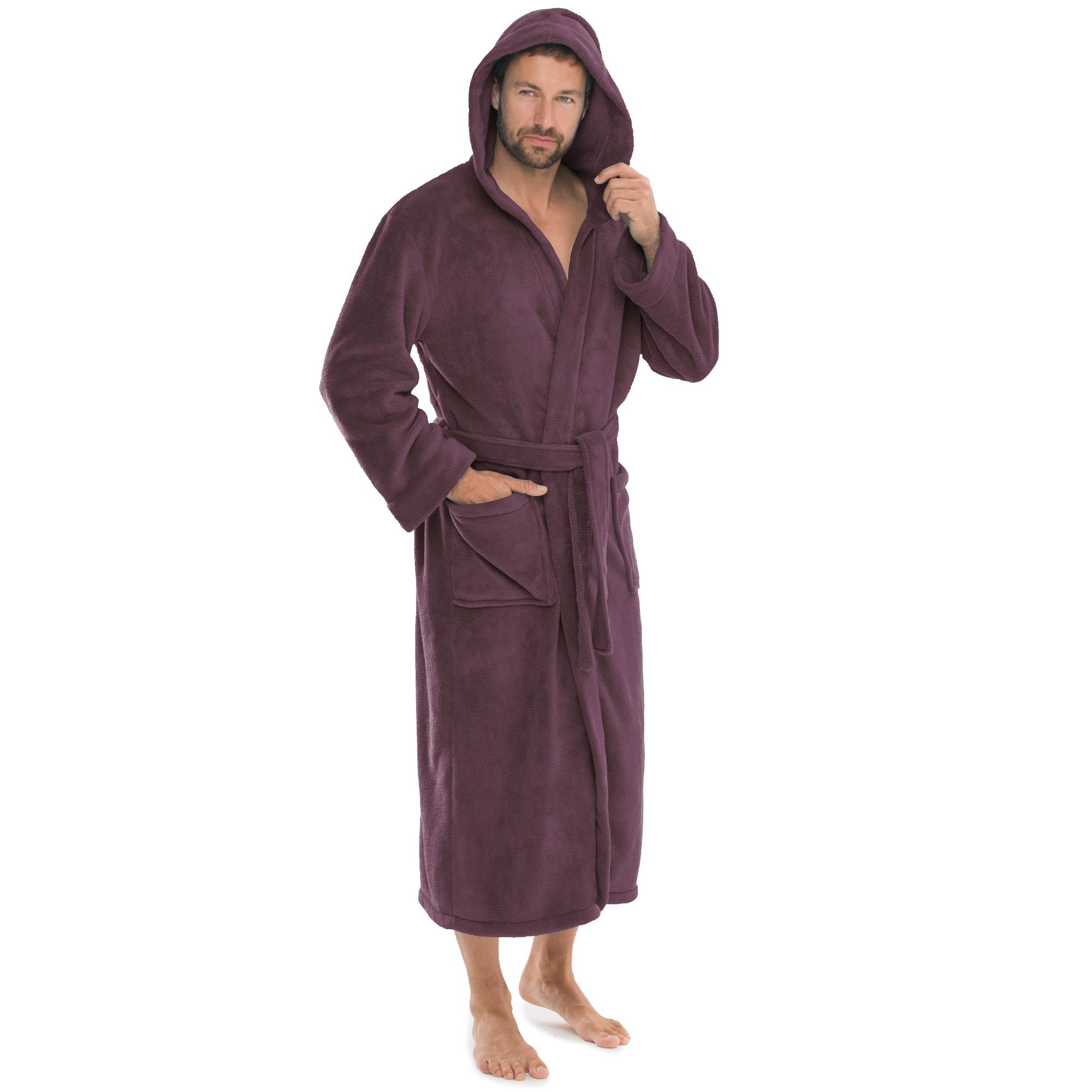 CelinaTex Florida Bademantel Damen Morgenmantel Herren Coral Fleece Saunamantel Microfaser Kapuze Unisex
