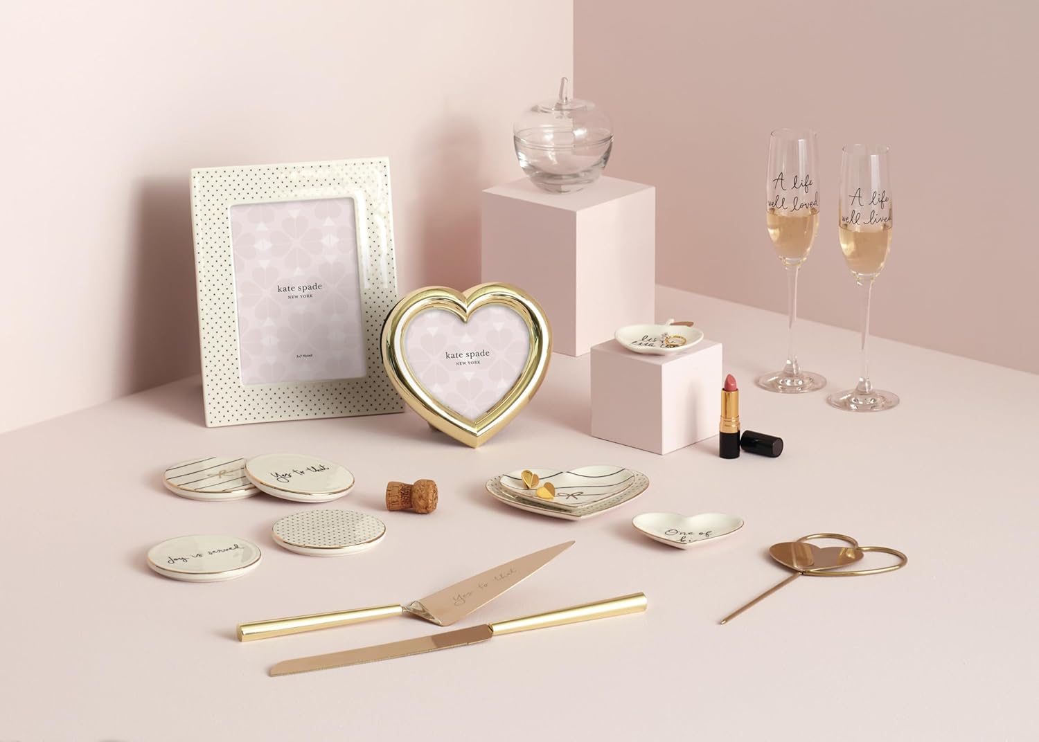 kate spade new york Charmed Life Collection, 2-Piece Toasting Flutes, Clear