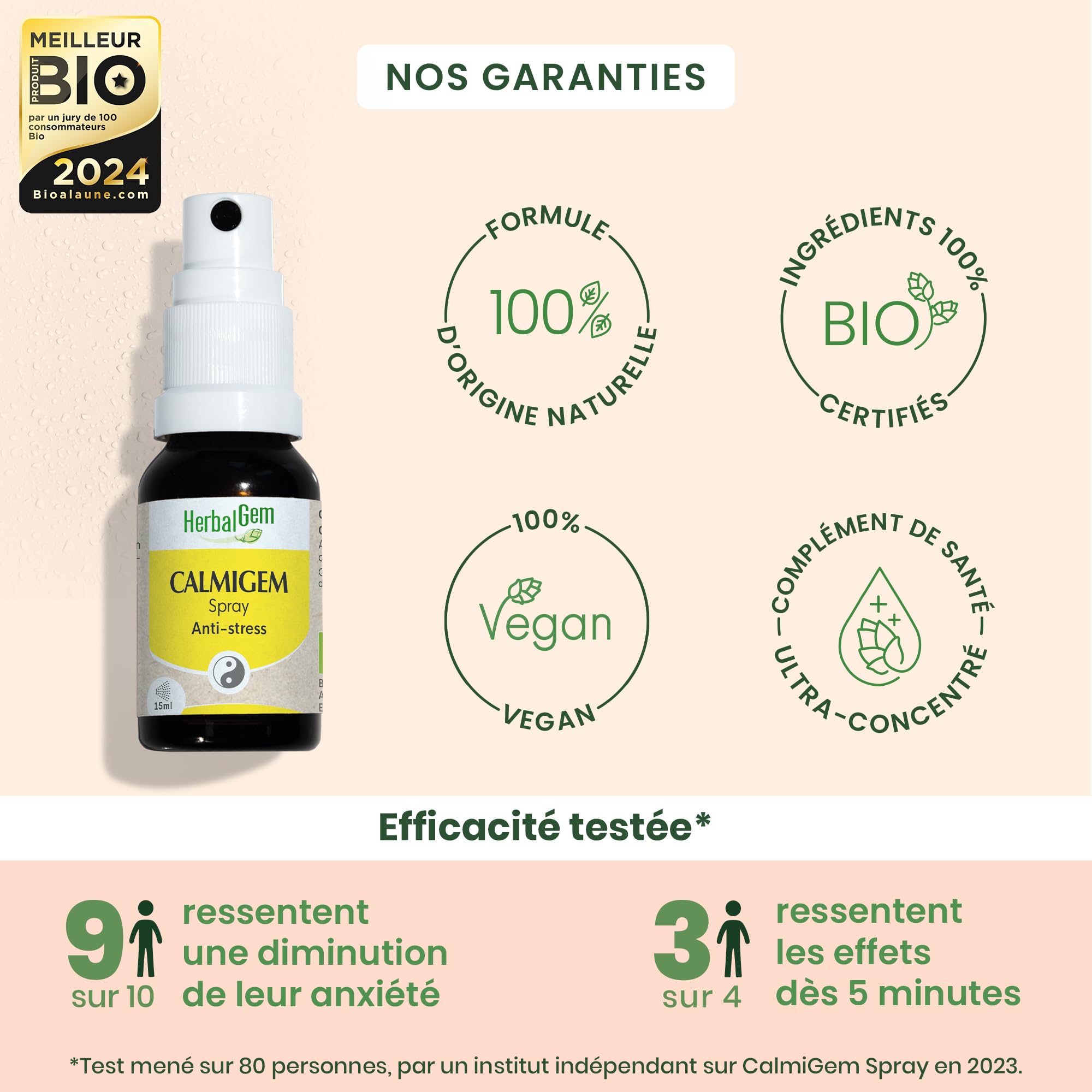 HerbalGem | Calmigem | Ayuda a combatir el estrés | Complejo de gemmoterapia | 15 ML