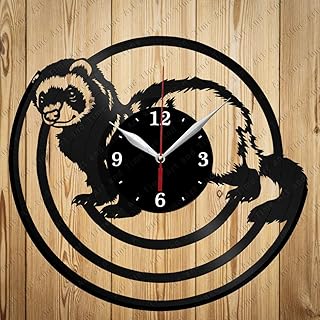 Vinyl Clock Ferret Art Decor Home Wall Clock Black Original Gift Unique Design