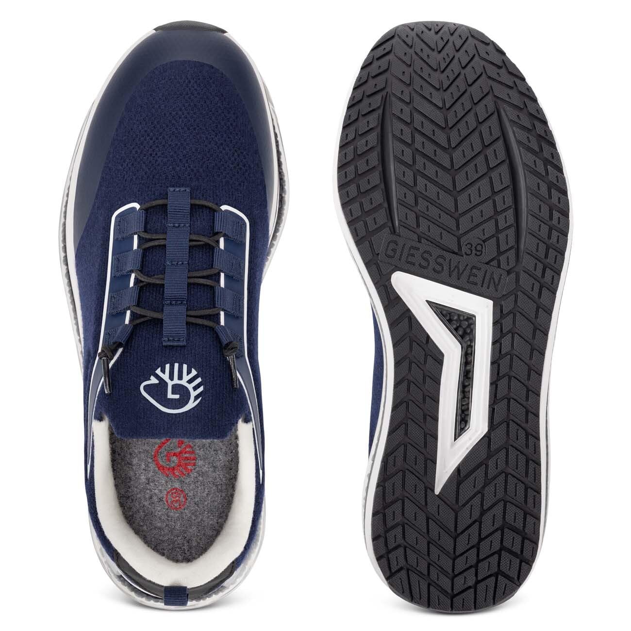 Giesswein Wooltastic Men - Federnder Merino Sneaker mit Luftkammer | Leichter Slip-In Freizeitschuh mit Dämpfungskugeln & Wechselfußbett – Sockenfeeling für Alltag, City und leichtes Outdoor