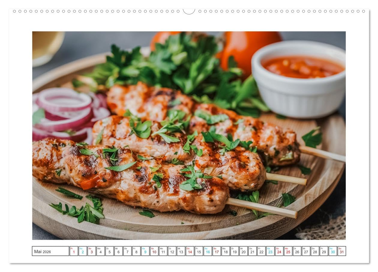Hackfleisch-Küche (Wandkalender 2026 DIN A2 quer), CALVENDO Monatskalender: Entdecken Sie die kulinarische Vielfalt von Hackfleisch mit unserem Hackfleisch-Küche Kalender. (CALVENDO Lifestyle)