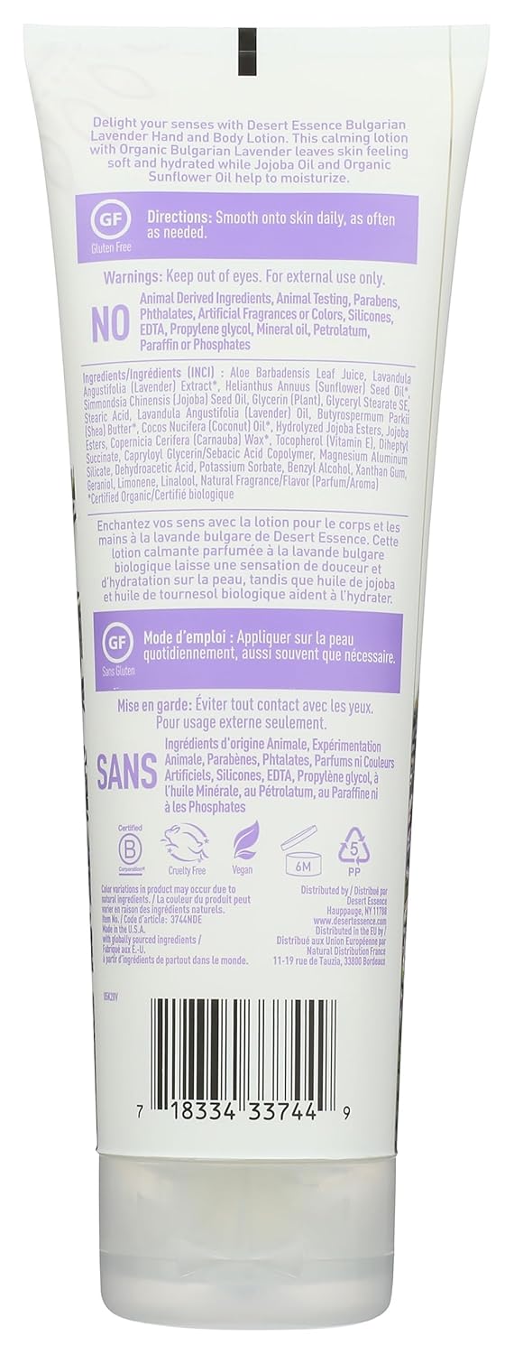 DESERT ESSENCE Lavender Hand And Body Lotion, 8 FZ