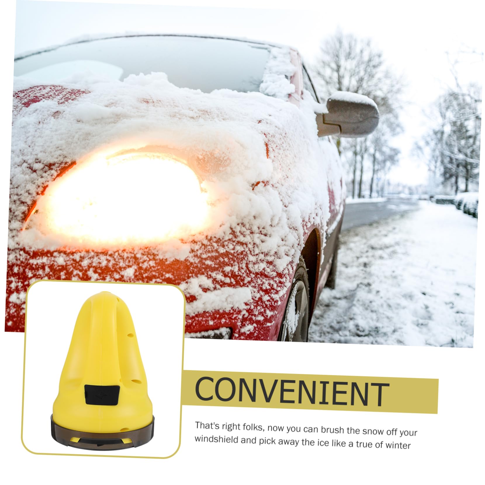 Grattoir à Neige Électrique Rechargeable USB pour Voiture Hiver, Abs Jaune