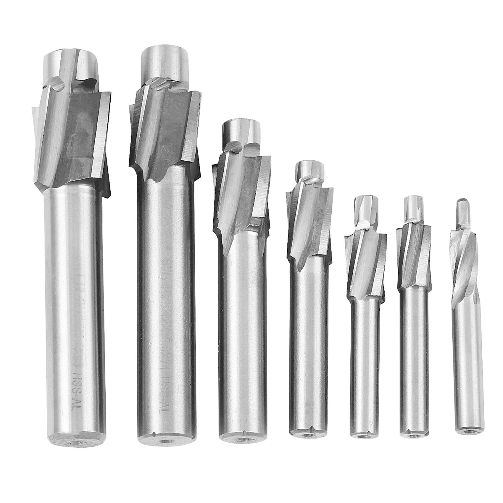 7 Brocas for ranurar, cortadores de Acero Alta Velocidad, Herramientas metalurgia con avellanado guiado M5 M6 M8