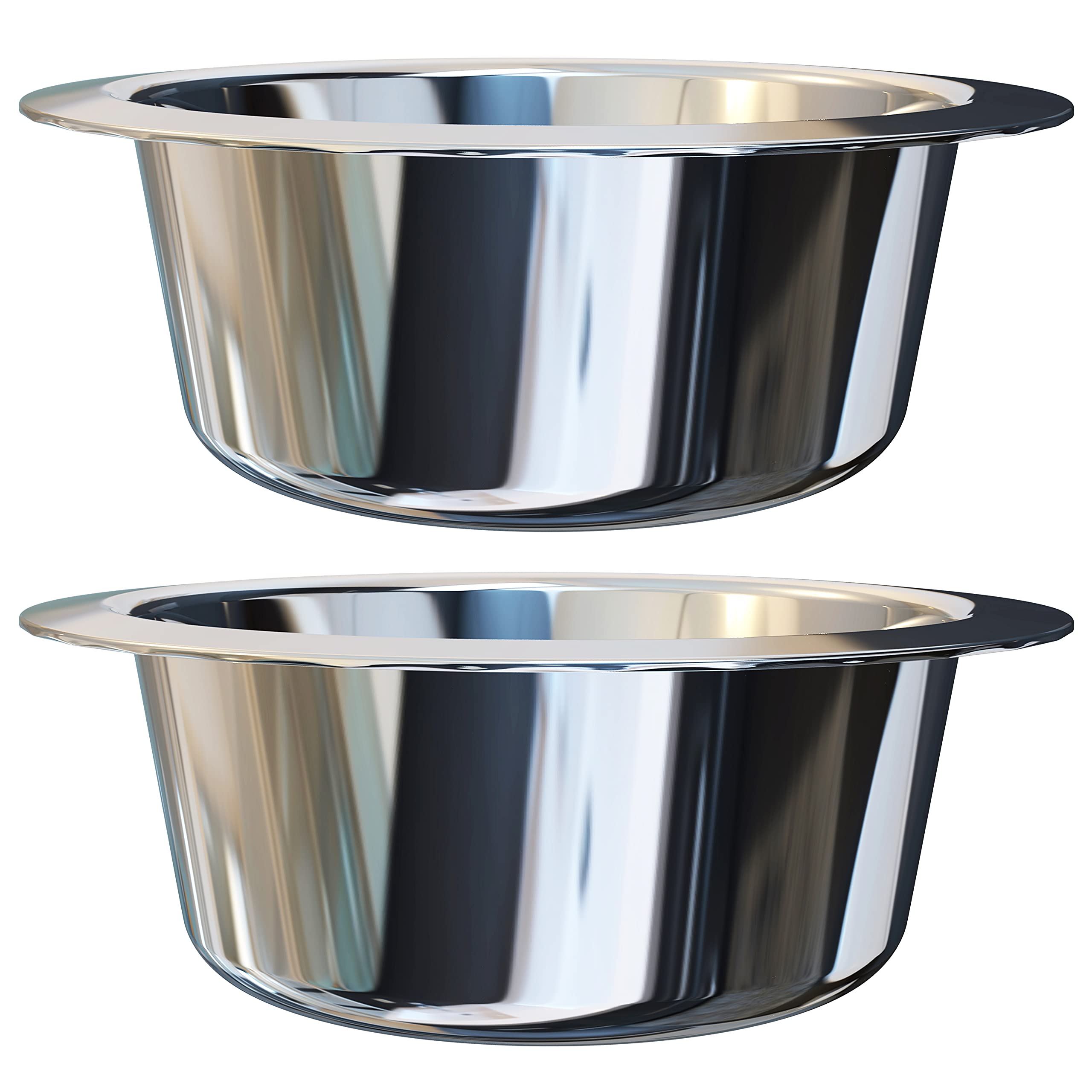 OXKOX Pack of 2 Dog Bowl - Stainless Steel Dishwasher Safe - Bowl for Cats, Dogs, Pups, and Kittens - Ideal for Wet and Dry DOG Food and Water Bowl (Large)