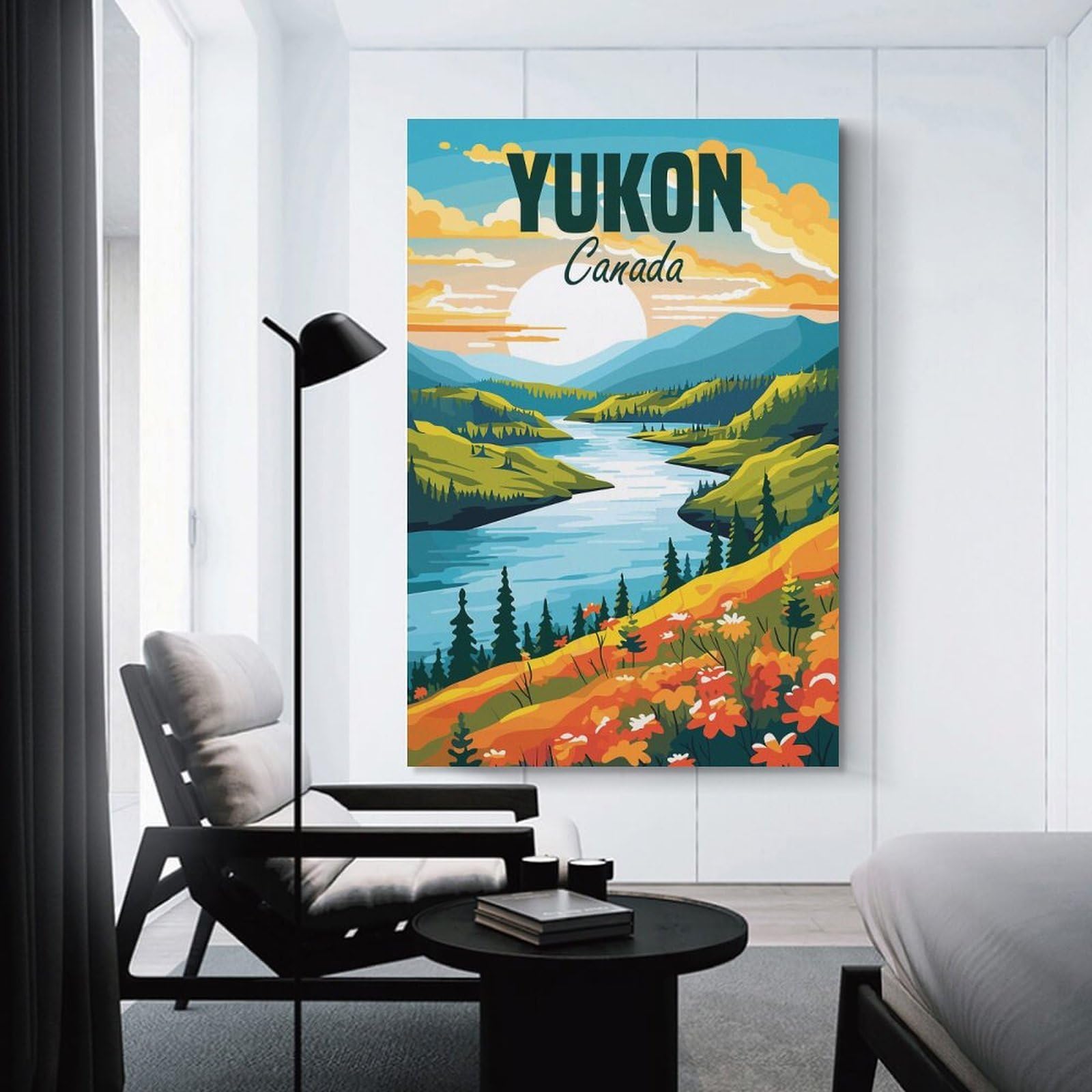 Junmoney Yukon Canada Canvas Art Print, 20x30inch(50x75cm), for Small Homes, Bedrooms Or Open Spaces, Wall Decor with Flexible Room Appeal