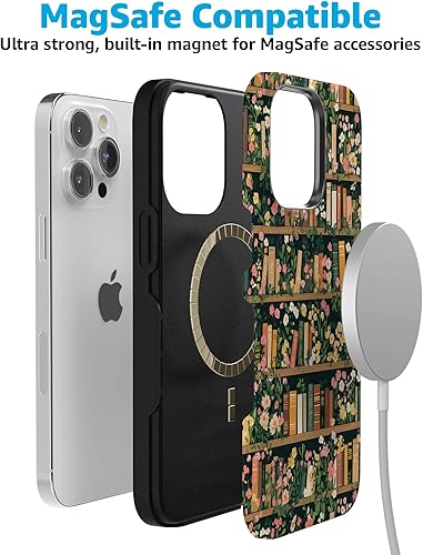 Vista 1303 de Casely Funda para iPhone 15 Pro Jardín Secreto Flores mixtas Funda atrevida Compatible con MagSafe y botón de acción Jardín Secreto Floral