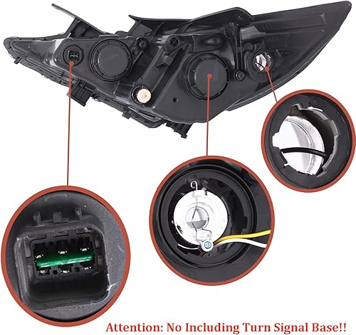 Miniatura 2 de Para Hyundai Sonata 8TH 2011-2014 - Conjunto de faros delanteros negros del conductor y del lado del pasajero