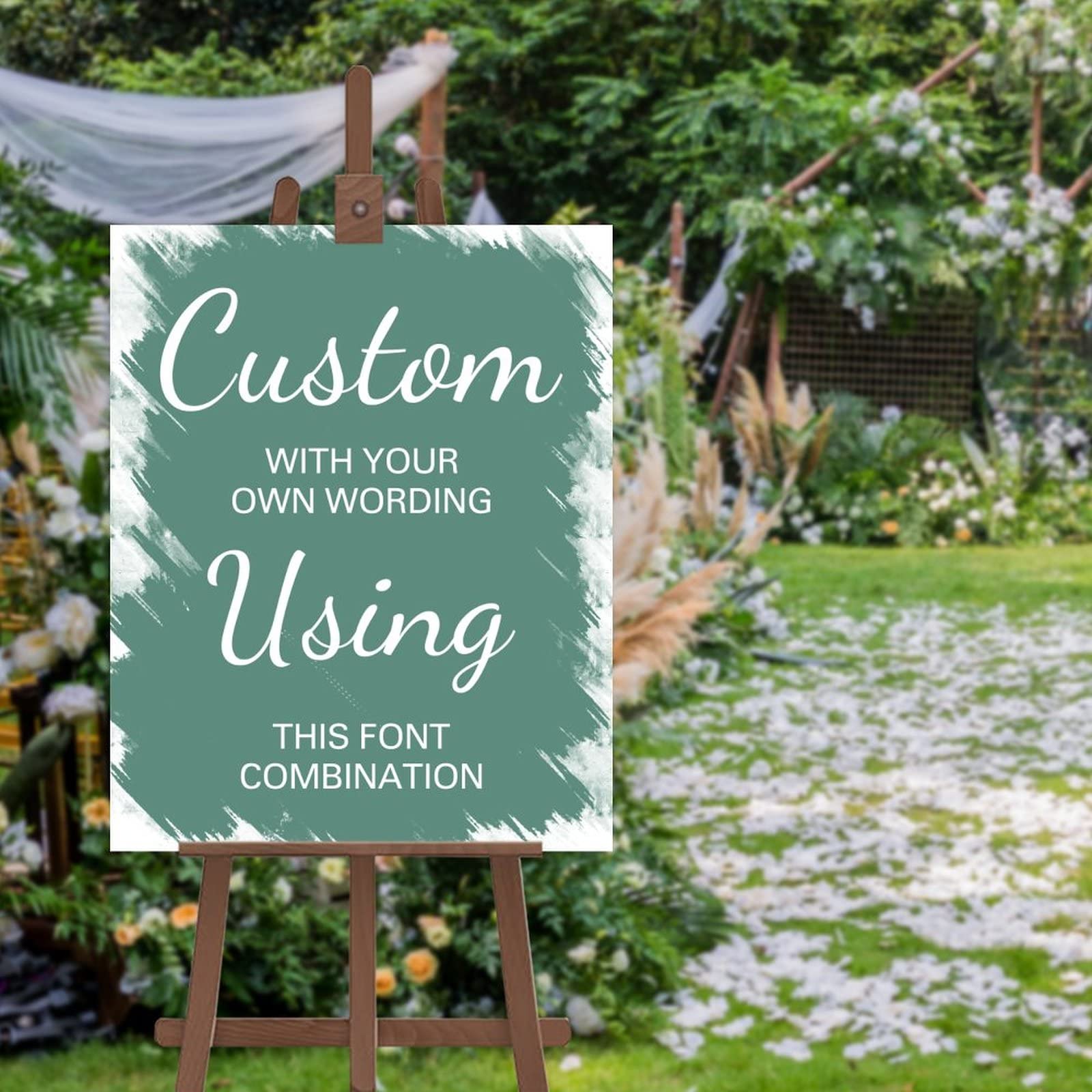 Letrero de boda personalizado de 12x18" para dar la bienvenida a los invitados al banquete