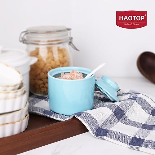 Miniatura 5 de HAOTOP Azucarero de 8 onzas con tapa y cuchara, dispensador de azúcar de cerámica, contenedor de azúcar, accesorios de barra de café, recipientes de