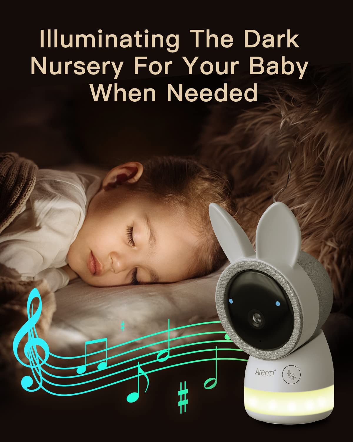 ARENTI Upgraded WiFi Baby Monitor - 4MP Camera With Night Vision, Motion Tracking & 2-Way Audio