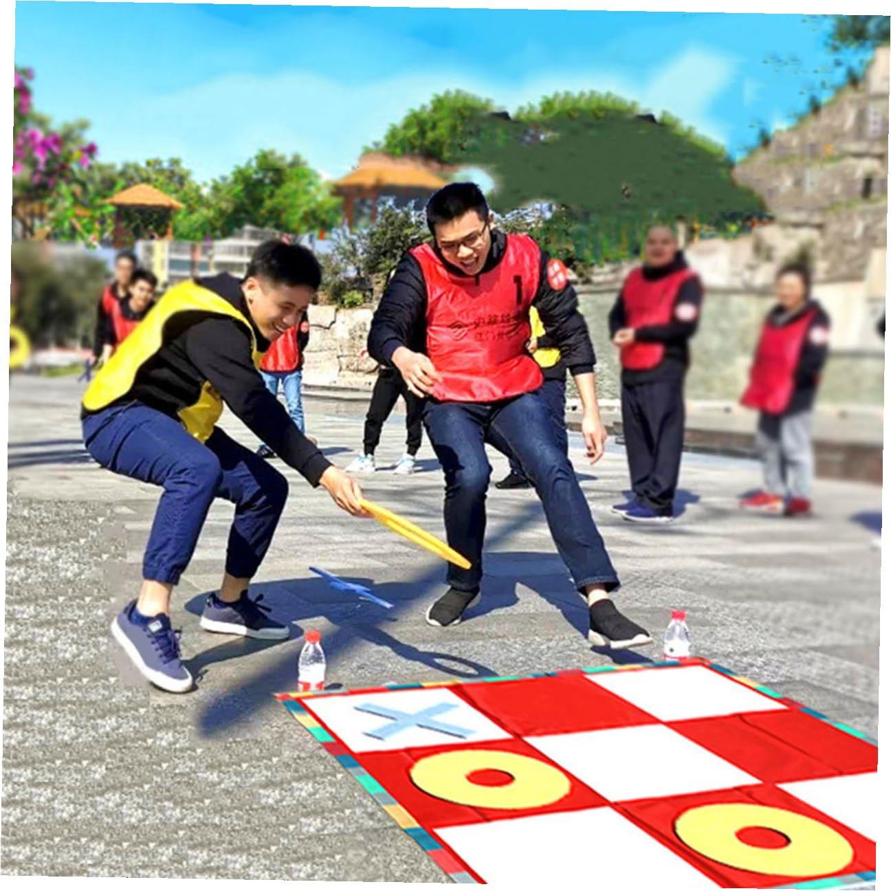Juego Gigante de Tres en Raya de Tela, 1 Set, para Exterior