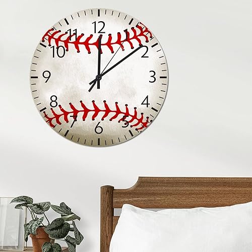 Miniatura 10 de ArogGeld Reloj de pared de PVC, 12 pulgadas, silencioso, sin tictac, redondo, para amantes de los deportes, decorativo, fabricado en Estados Unidos