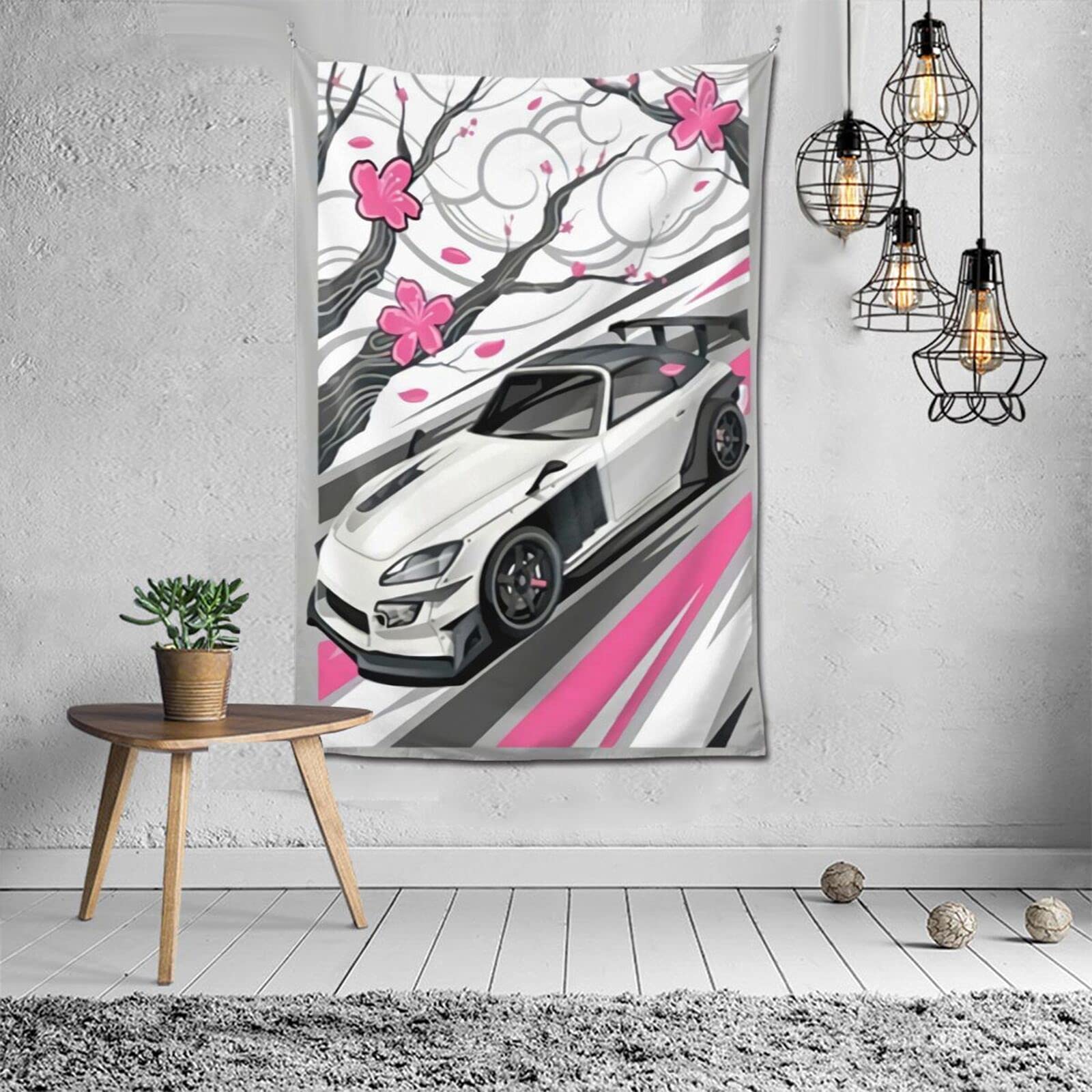 Wandteppich JDM Auto R32 – 101,6 X 152,4 Cm, Schwarzes Auto Design, Polyester, Für Wohnzimmer & Schlafzimmer