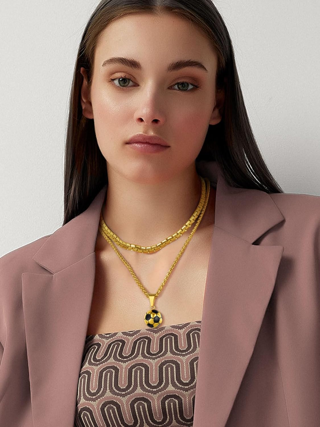 GOLDCHIC JEWELRY Sport Necklaces for Men Teen, Football Baseball Soccer Basketball Softball Necklaces with Stainless Steel Chain Athlete Jewelry Sports Fan Gift