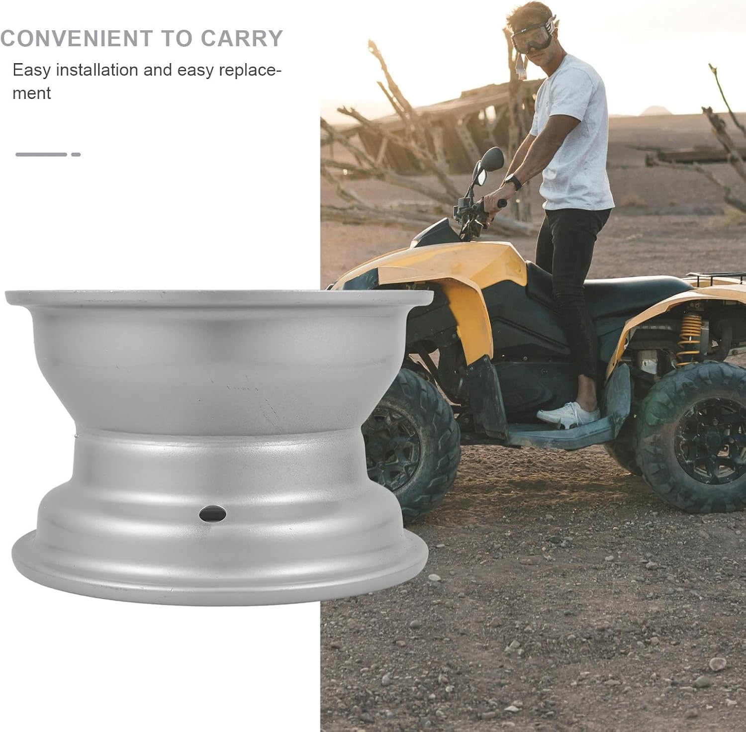 Didiseaon 3holes Atv Wheel Rim Wheel Hub Rim for Go Kart Atv for Enhanced Stability and Control Easy Install Replacement Part
