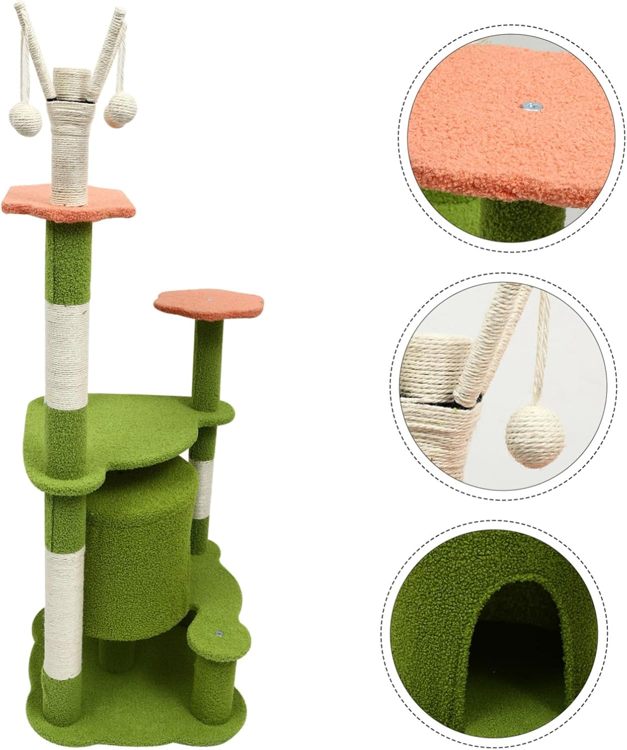 Firm Structure Cat Climbing Frame Plush Nest Scratch Board Pet-Friendly Easy to Use