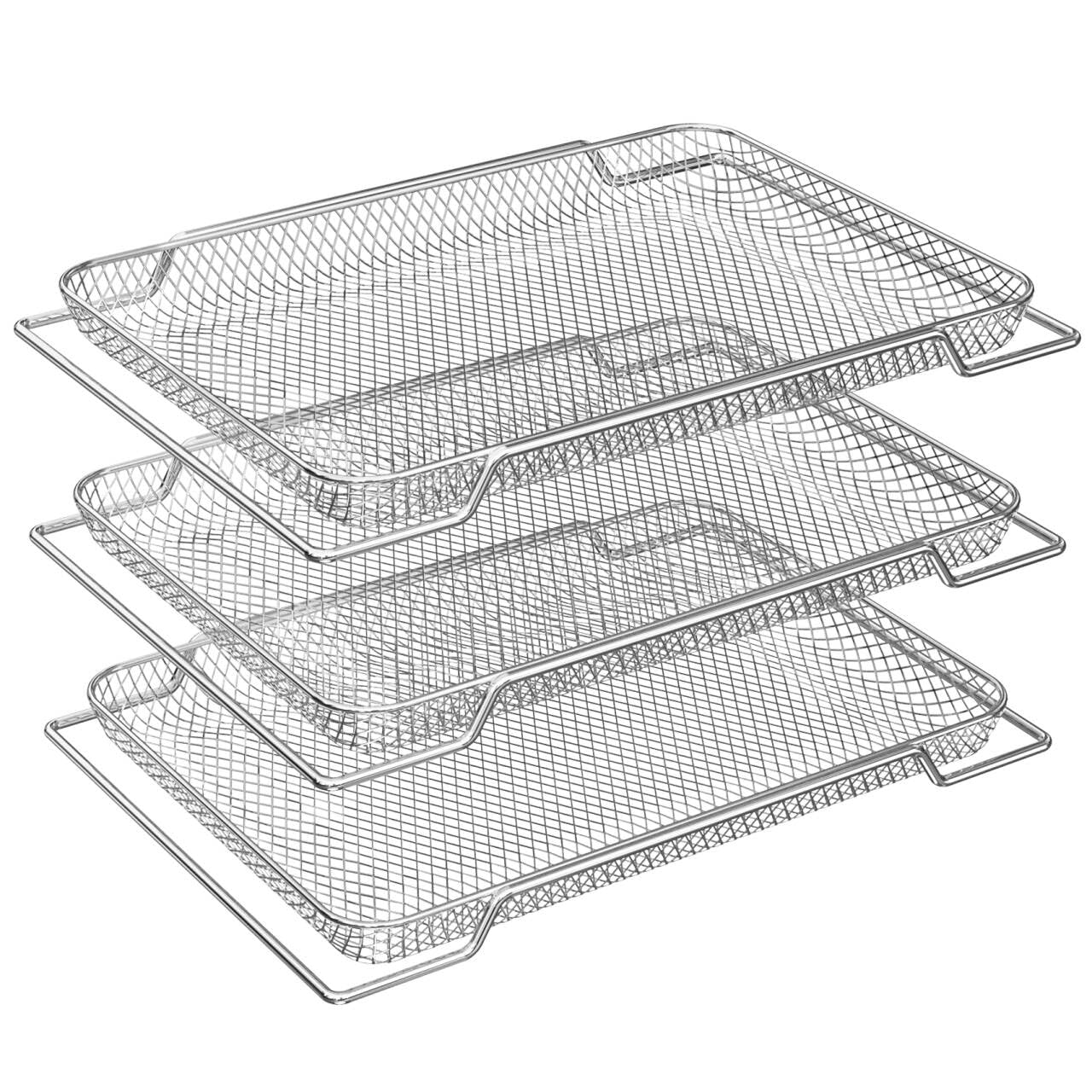 Paniers de friteuse à air Onlyfire 42x30cm en acier inoxydable anti-adhésif lot de 3