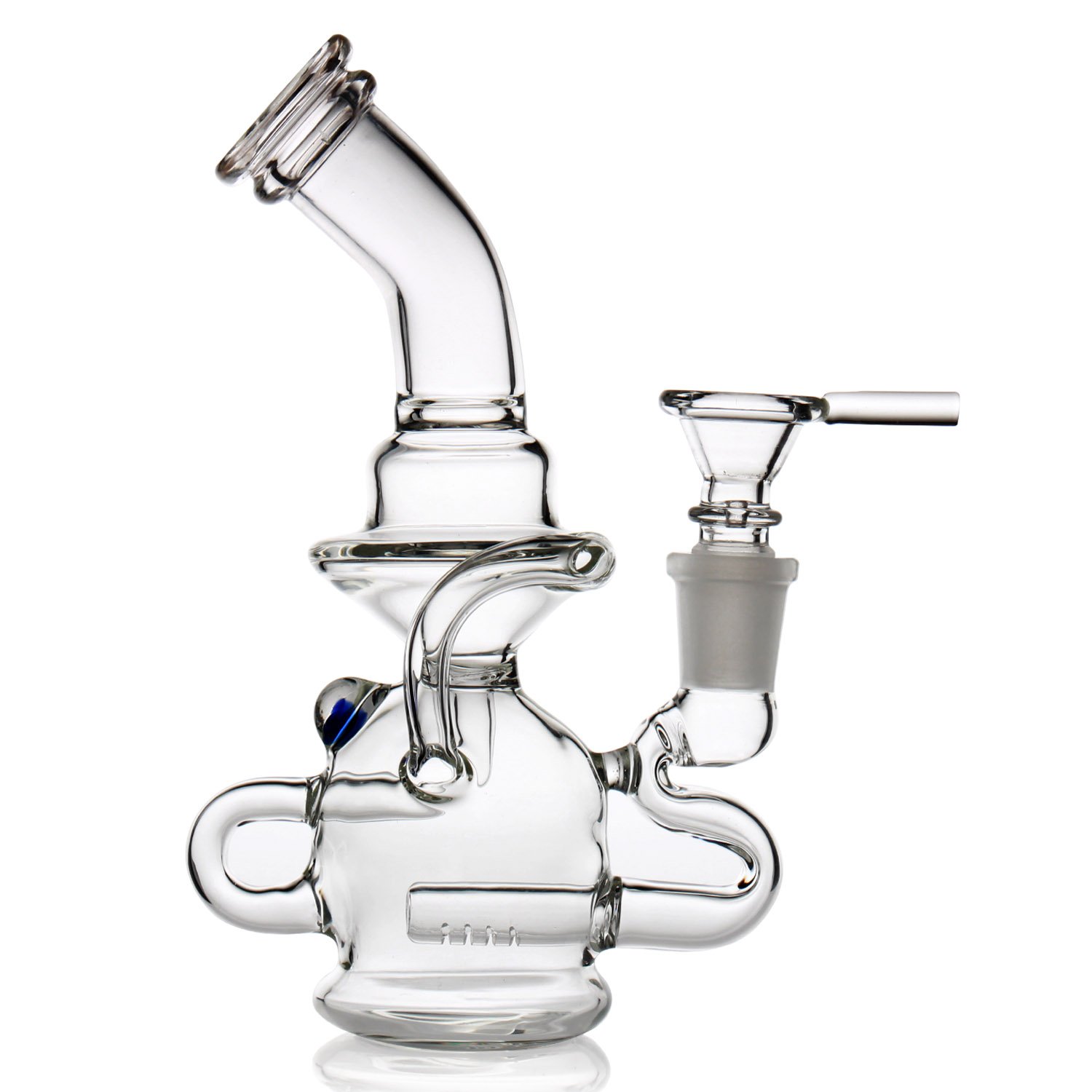 Glow in The Dark Glass Bong with percolate, Small Glass Bongs with 14.5mm Water Bong Bowl Glass Pipe for Smoking Pipe Hookah Bong Pipe¡­