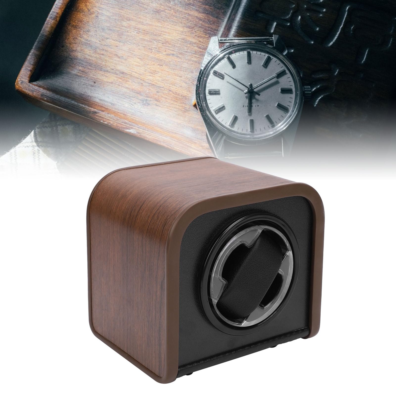 Luocute Carica Orologi per Orologi Automatici, Carica Orologi Automatici con Luce a LED, Custodie per Orologi Rotanti Illuminazione Ambientale a LED Controllabile Scatola Rotatore a