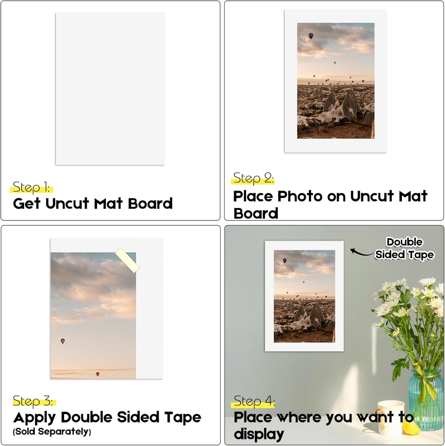 Golden State Art, Pack of 25 13x19 White Uncut Mat Boards, Acid-Free Mat Boards Great for Photos, Pictures, Frames