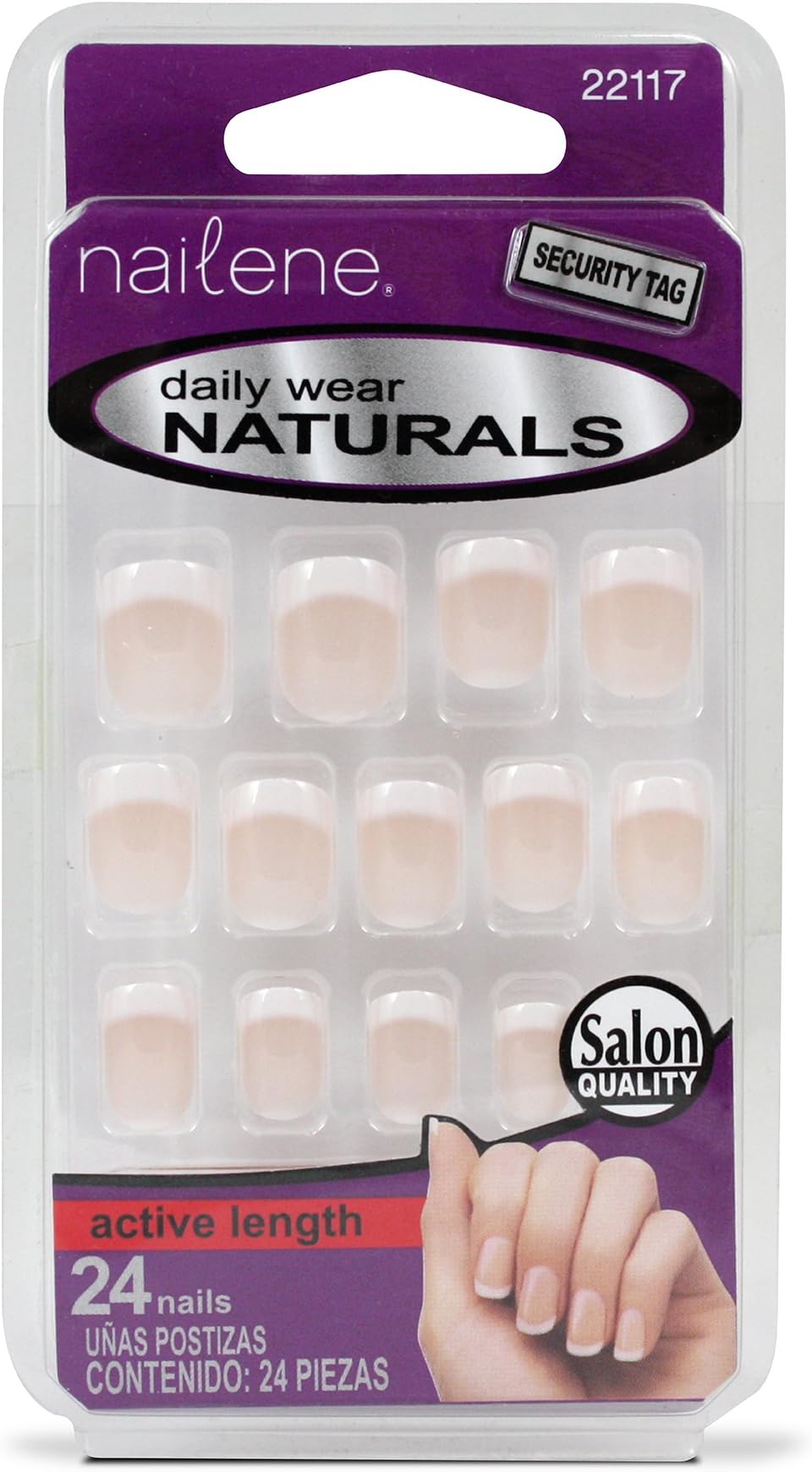 Nailene Daily Wear Naturals Nails Moon Tip with Shimmer Base